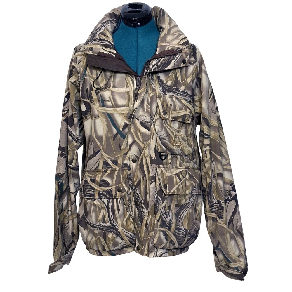 Ducks Unlimited Jacket Advantage Wetlands Camo Large Brown‎ Hunting Utility Coat